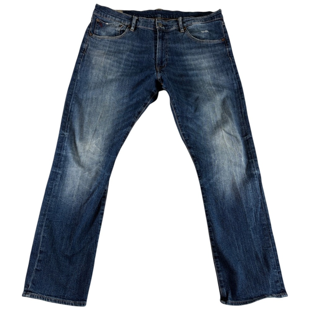 Polo Ralph Lauren Original Jeans Mens 36x30 Blue Denim Straight Leg Whiskered
